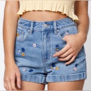 PacSun Embroidered Jean Shorts